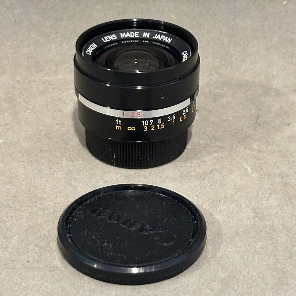Canon EX 35mm f3.5 Wide Angle Lens with W-50 Hood for EX EE EX Auto SLR Japan